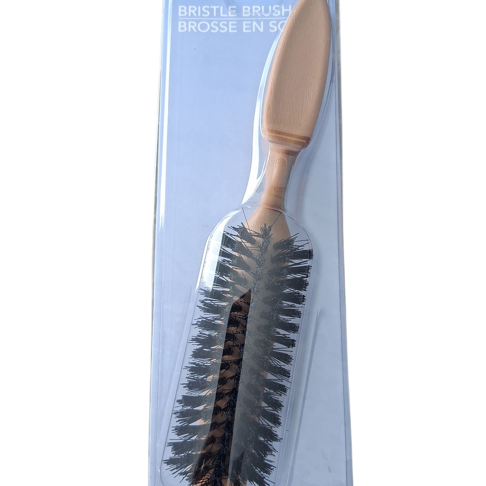 No Boundaries Wooden Bristle Brush - Black and Tan